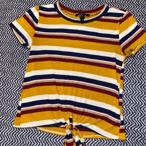 Forever 21 Striped Tie-front Tee - Picture 2 of 2